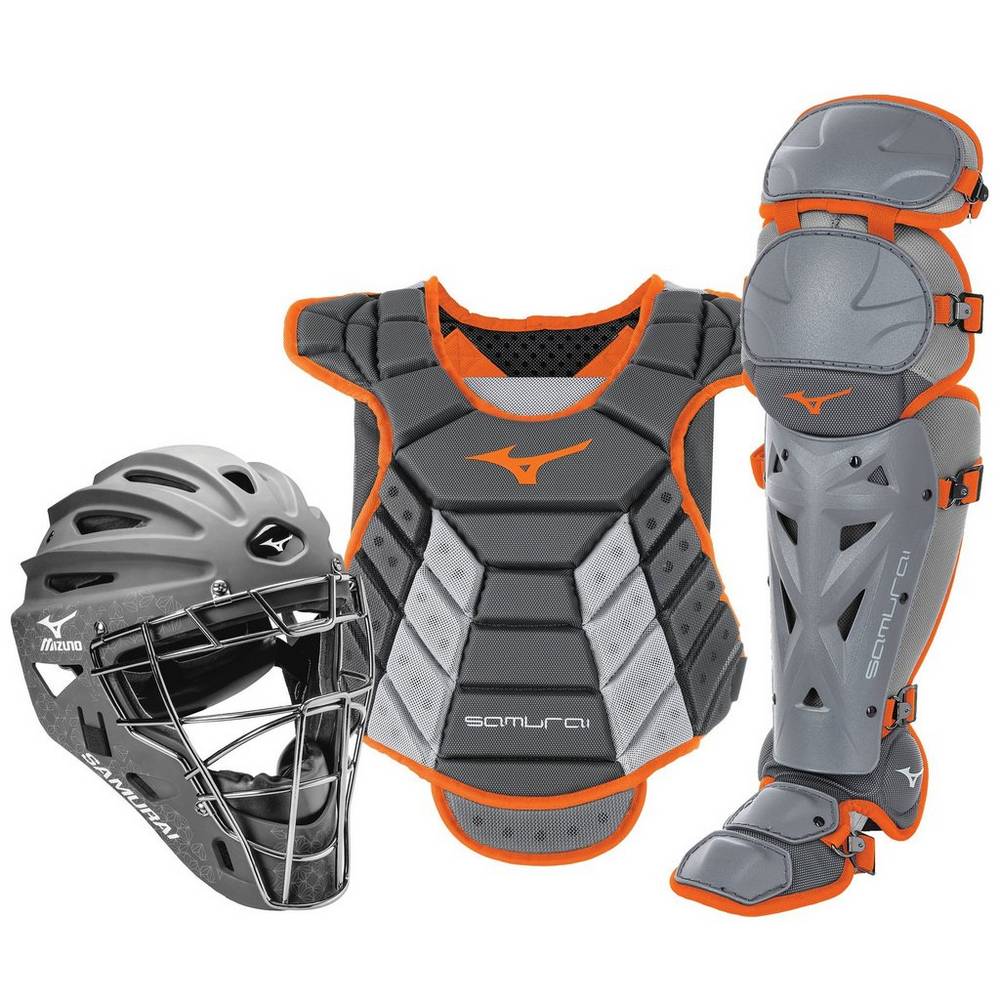 Mizuno Samurai Boxed (13-14") Női Catchers Gear Szürke/Narancssárga MEG394265